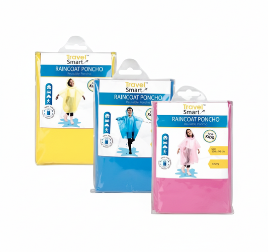 Vinyl Raincoat Poncho for Kids in Assorted Colours (108x90 cm)