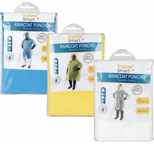 Vinyl Raincoat Poncho for Adults in Various Colours - 117 x 97 cm