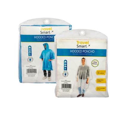 Plastic Poncho with Hood - 132 x 203 cm