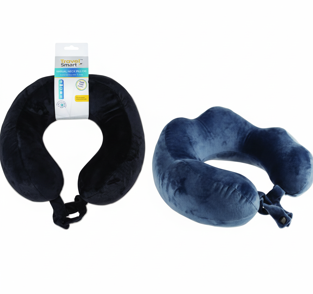 Memory Foam Polyester Travel Pillow in Various Colours (26 cm x 27 cm, 200 g)