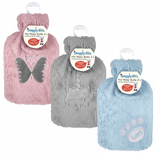 Hotwater Bottle With Plush Cover Embroidered 2L