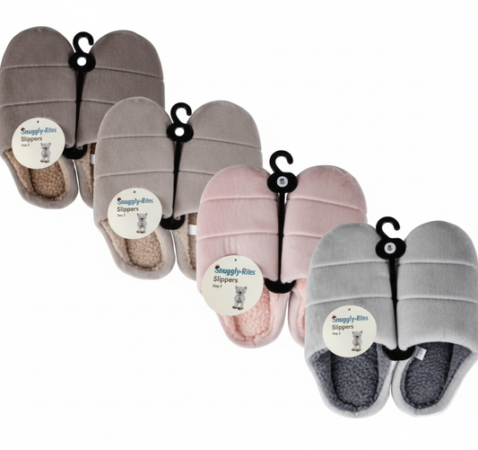Plain Slip-In Slipper with PVC Sole in Various Colours (Size 8)