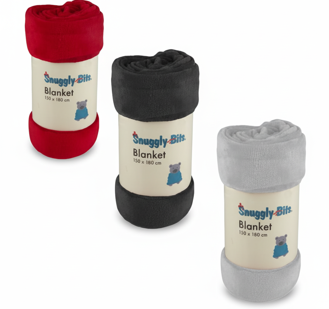 Flannel Fleece Blanket - 150cm x 180cm - Various Colors