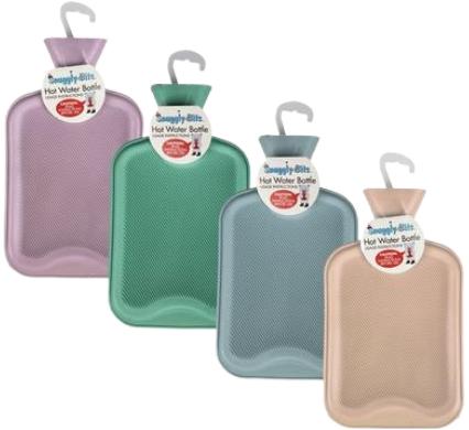 Rubber Ribbed Hot Water Bottle - Various Colors - 2 Liter