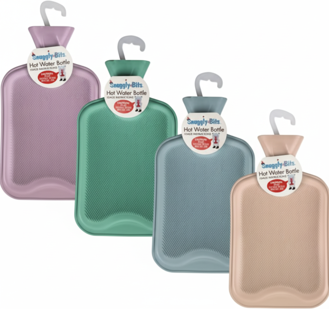 Ribbed Rubber Hot Water Bottle in Various Colours (2 Litre)