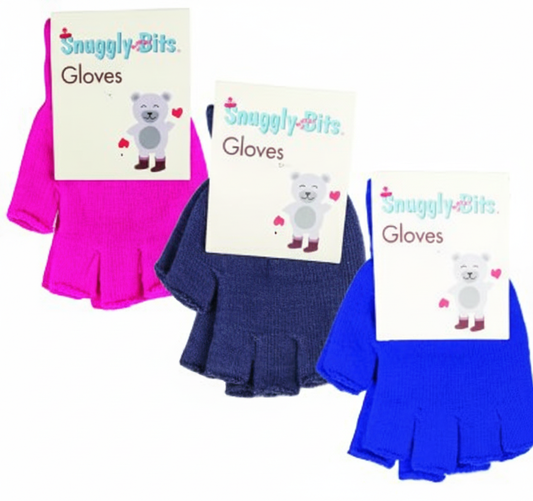 Gloves for Kids - Acrylic Knit - 5 Open Fingers - Various Colors