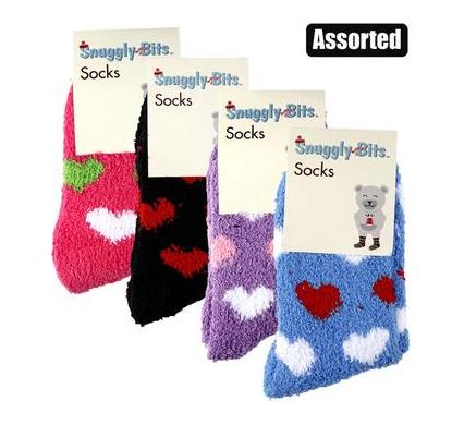 Adult Socks - Fluffy Heart Design