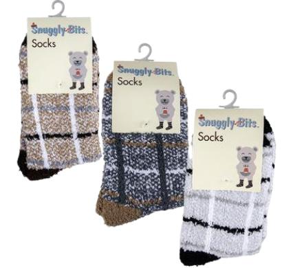 Adult Socks - Fluffy Check Design