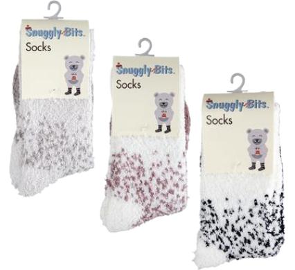 Adult Fluffy Socks - Scatter Design - Assorted