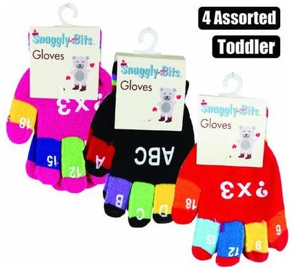 Acrylic Knit Baby Gloves - Letters or Numbers