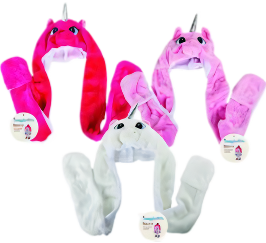 Beanie Kids Unicorn with Earflaps and Hand Pockets - Various Colors