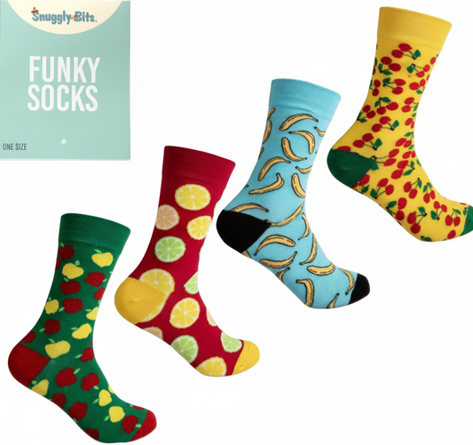 Men’s Colourful Socks - Fruit Designs - Pack of 4