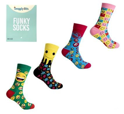 Unisex Socks with Icon Designs - Pack of 4