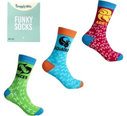 Socks Unisex Zodiac Aquarius or Pisces or Aries
