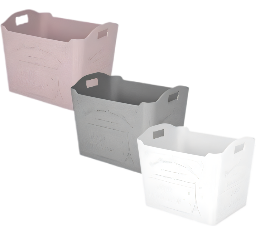 Basket Plastic Paris - 3 Litre - 19 cm x 14 cm x 14 cm - Various Colors