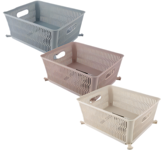 Basket Stackable Plastic - 5.8 Liter - 23cm x 28cm x 12cm - Various Colors