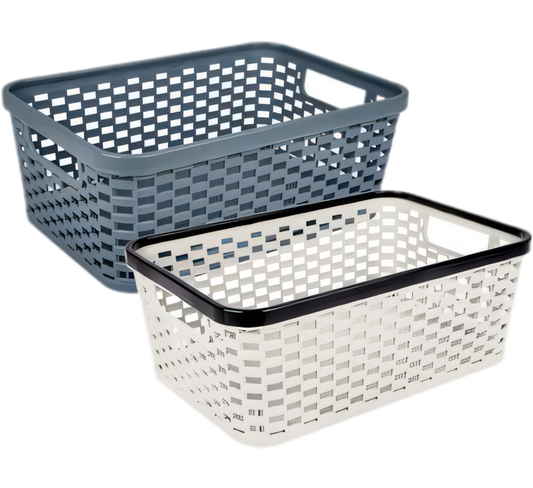 Plastic Basket with Honeycomb (35 x 26 x 14 cm) - Various Colours