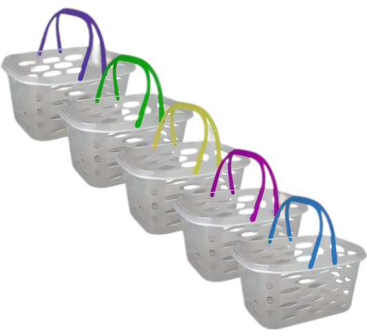 Basket Plastic with Handles - 27 x 16 x 12 cm - Various Colors