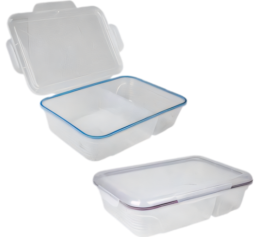 Lunch Box Plastic - 1.9 Litre - 2 Divisions - Various Colors