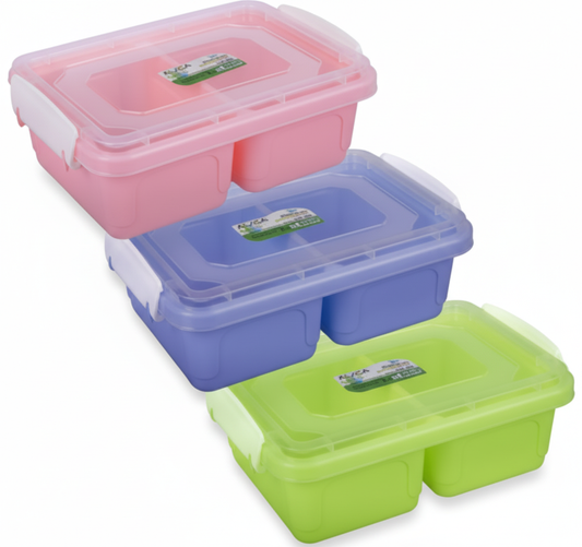 Lunch Box with Two Divisions (500 ml) - Various Colours