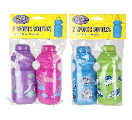 Sports Water Bottle - 355 ml - 2 Pack
