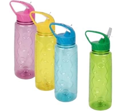 Water Bottle with Straw - Wave Design - 730ml