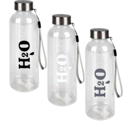Water Bottle 500ml H20 Screw Cap