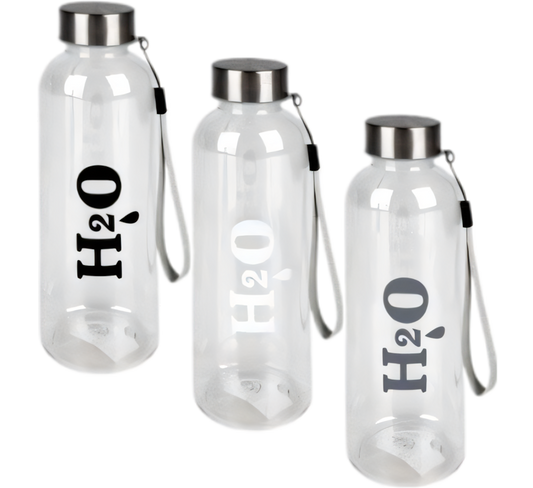 Water Bottle with H20 Screw Cap (500 ml) - Various Colours