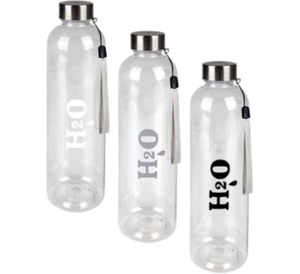 Water Bottle 1l H20 Screw Cap
