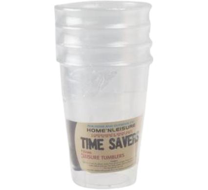 Home and Leisure Plastic Tumblers - Pack of 4 - 350 ml
