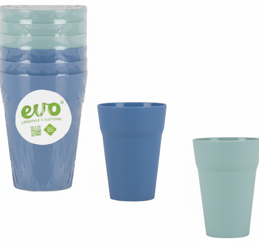 Plastic Tumblers, a 6-Piece Set in Various Colours (150 ml Each)
