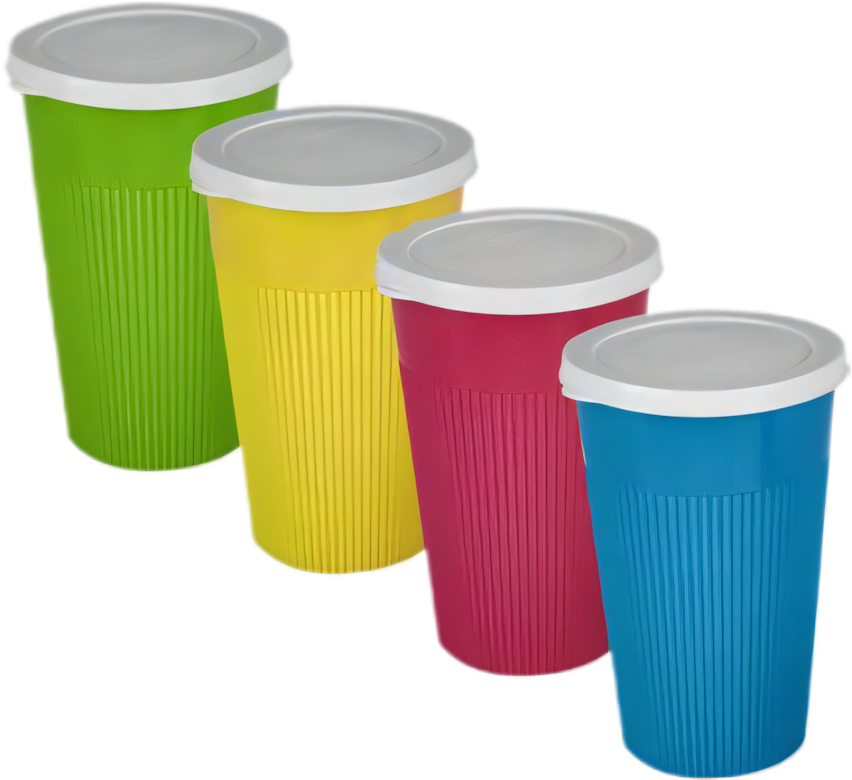 Plastic Tumbler in Various Colours with Lid (550 ml)