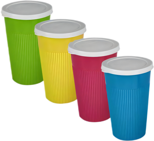 Plastic Tumbler in Various Colours with Lid (550 ml)