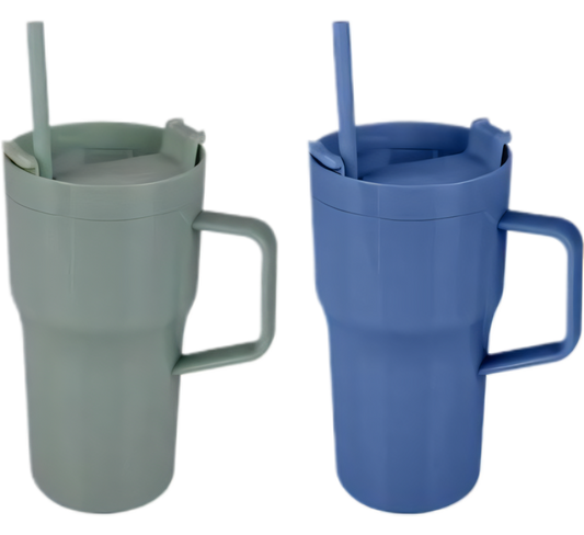Pastel Polystyrene Tumbler With Straw (750 ml)