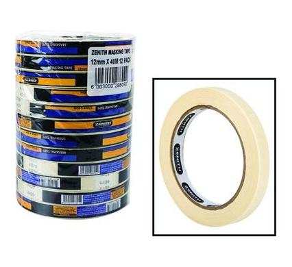 Tape Masking - 12 mm x 40 Meter - 12 Pack