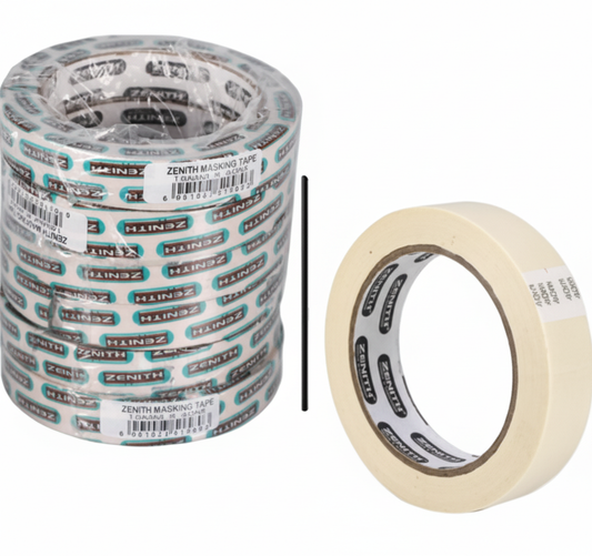 Zenith Masking Tape - Bulk Pack of 6 - 18mm x 40m