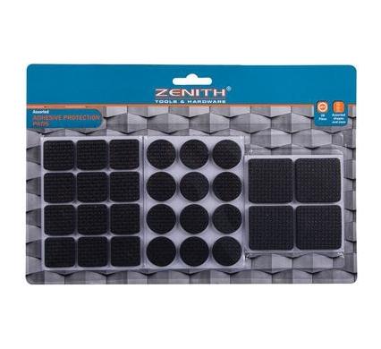 Black Adhesive Protection Pads - Various Sizes - Card of 28