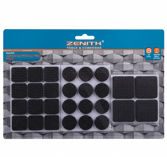 Black Adhesive Protection Pads - Various Sizes - Card of 28