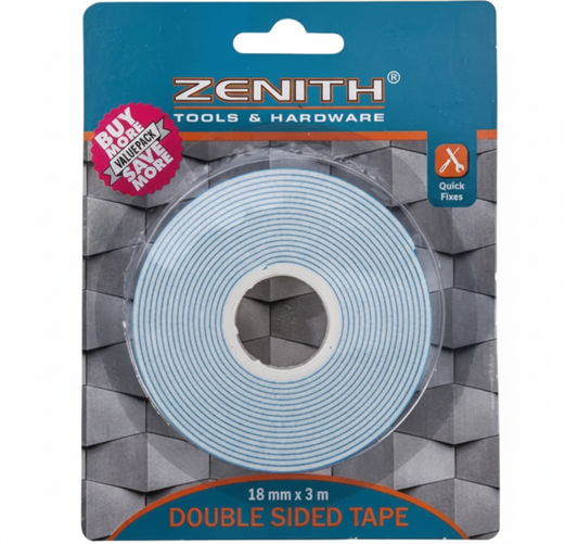 Zenith Double Sided Tape - 18 mm x 3 m