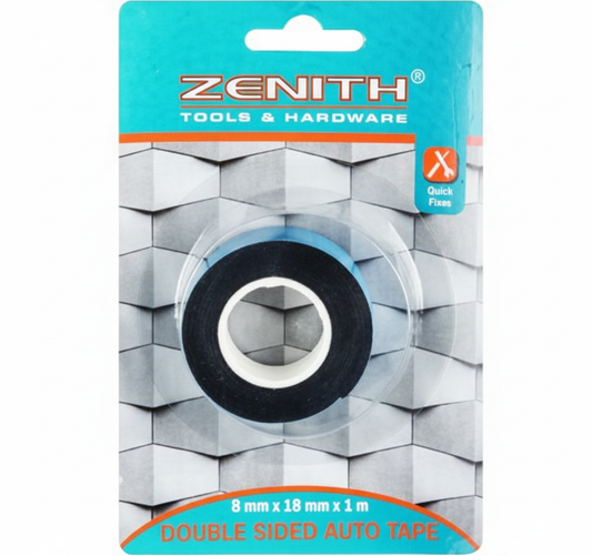 Zenith Double Sided Automotive Tape - 0.8 mm Thickness x 18 mm Width x 1 m Length