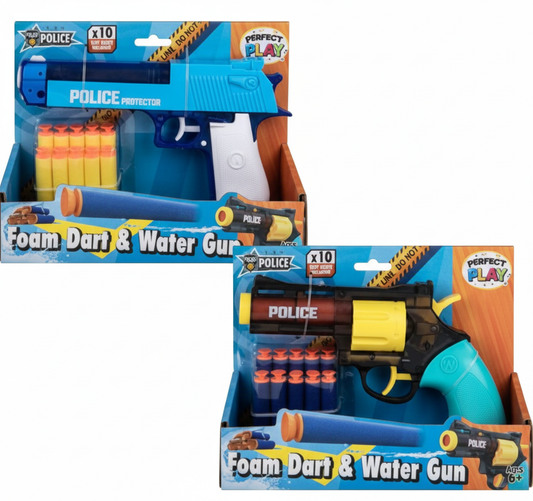 Foam Dart Gun with 2-In-1 Bullet and Water, Assorted Designs (23 cm)