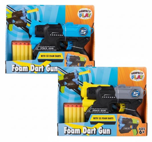 Gun Foam Dart Shooter - 18 cm - Assorted Colors - 6 Pieces