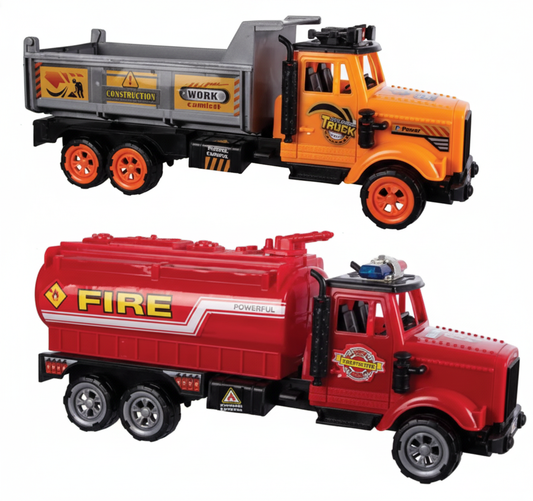 Vehicle Work Truck with Friction Movement and Assorted Designs (30 cm)