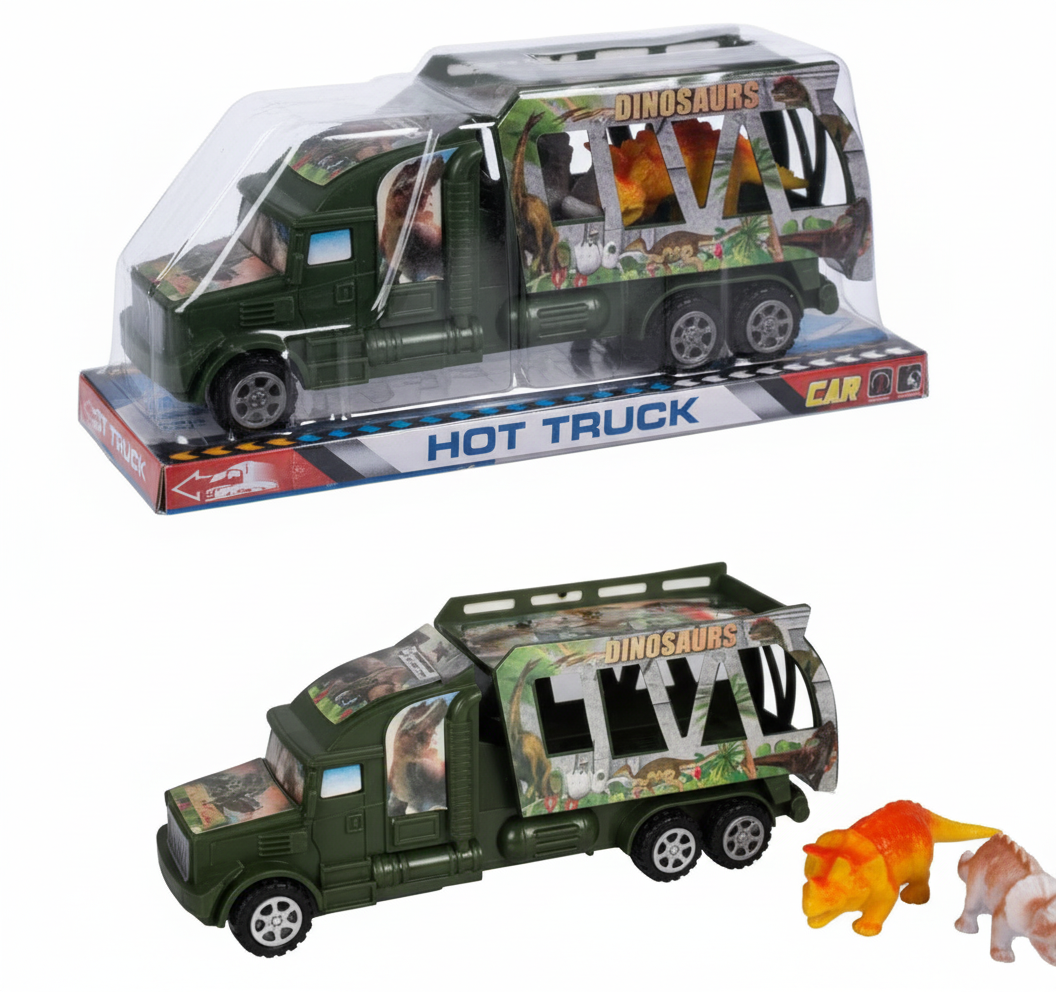 Vehicle Playset Truck with 2 Dinosaurs