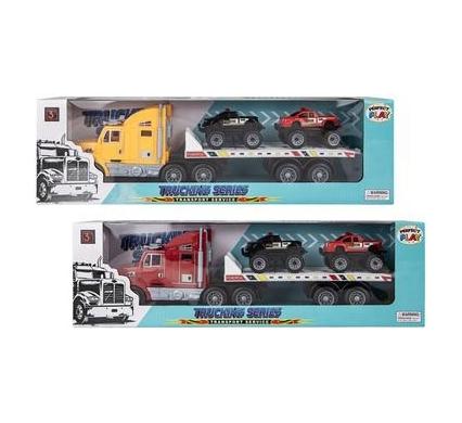 Vehicle Play Set Truck and Trailer with 2 Cars - 40 cm