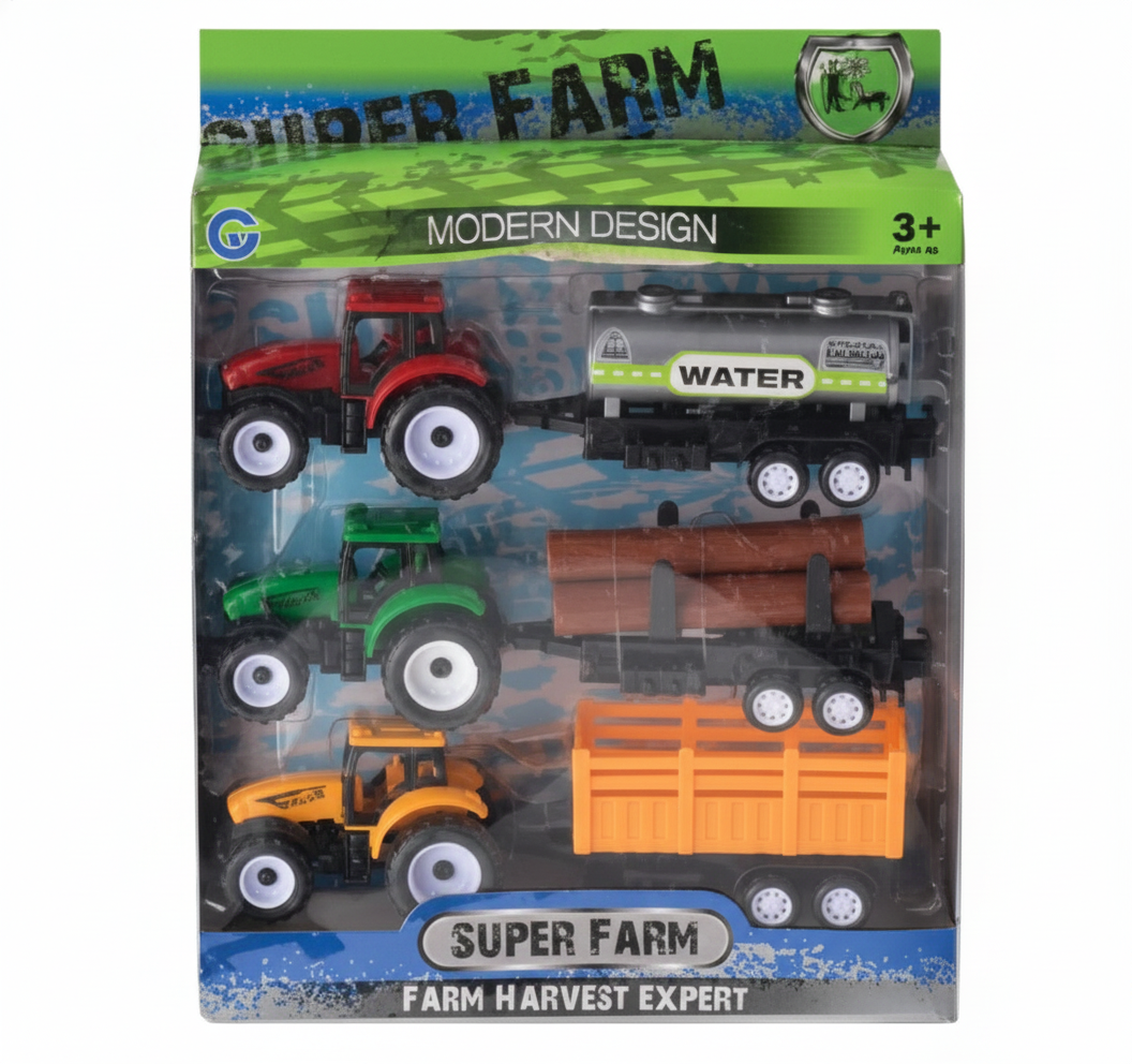 Farm Tractor Playset - Pack of 3