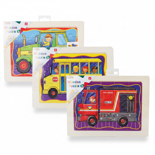 Wooden Puzzle Tray Assorted 30x22 cm 25pc