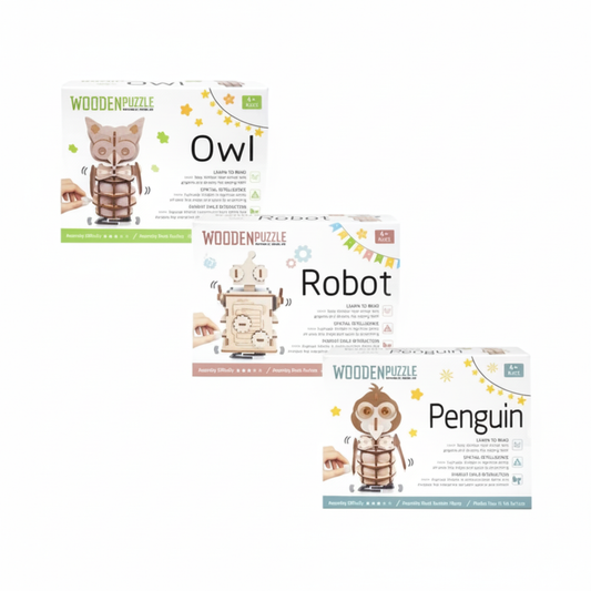 Wood Do-It-Yourself 3D Wind-Up Puzzle - Assorted