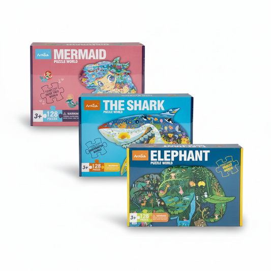 Jigsaw Puzzle - Animal Shaped - 128 Pieces - Assorted Designs