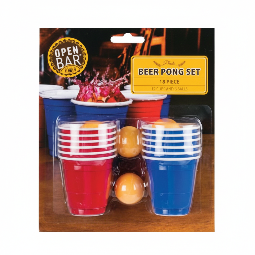 Mini Beer Pong Drinking Game (18 Pieces)